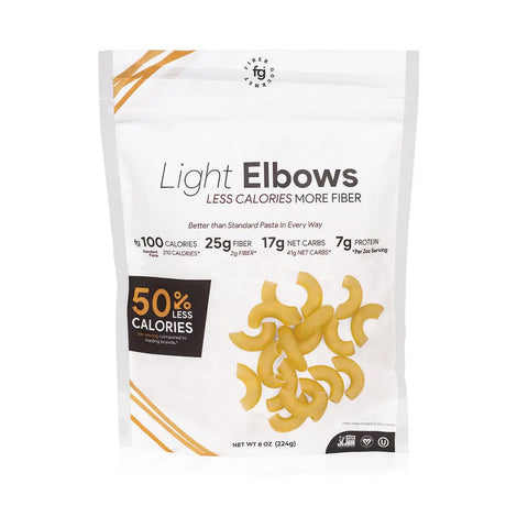 Fiber Gourmet Light Elbows Pasta 224g - Sweet Victory Products Ltd