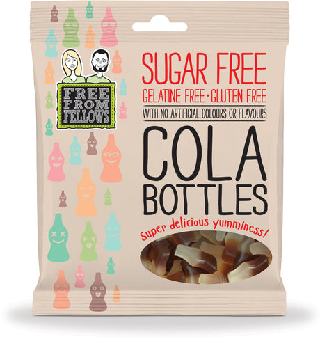 Sugar Free Vegan Sweet Cola Bottles - Free From Fellows 100g - Sweet Victory Products Ltd