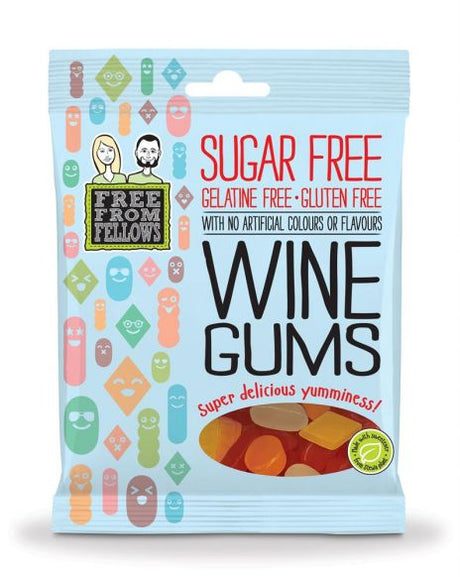 Sugar Free Vegan Wine Gums Sweets - Free From Fellows 100g - Sweet Victory Products Ltd