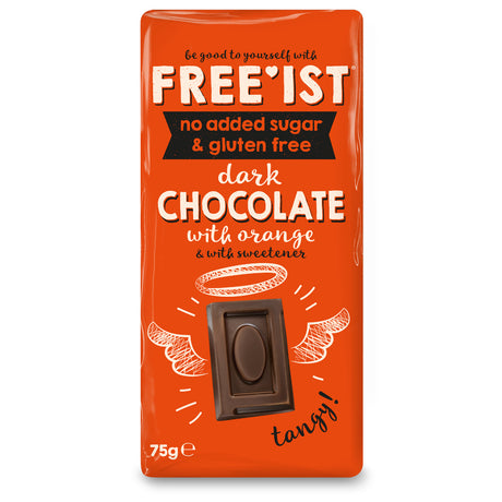 FREE'IST NO ADDED SUGAR DARK CHOCOLATE WITH ORANGE 75g - Sweet Victory Products Ltd