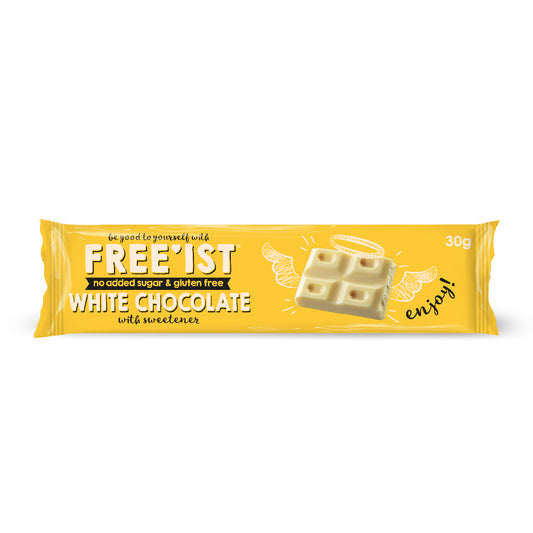 FREE'IST NO ADDED SUGAR GLUTEN FREE WHITE CHOCOLATE 30g - Sweet Victory Products Ltd