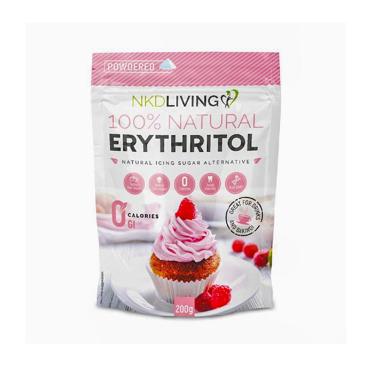 NKD Living Powdered Erythritol Icing Sugar Alternative 200g - Sweet Victory Products Ltd