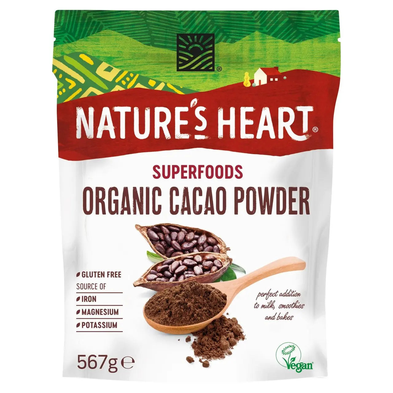 Nature's Heart Organic Gluten Free Cacao Powder 567g - Sweet Victory Products Ltd