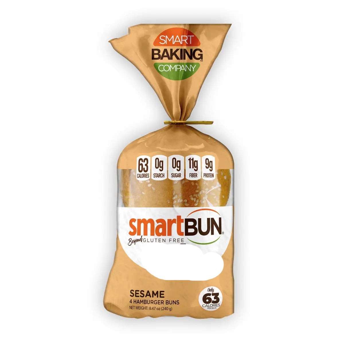 Smartbaking Company Smartbun Low Carb Burger Bun - Sesame 4 pack - Sweet Victory Products Ltd
