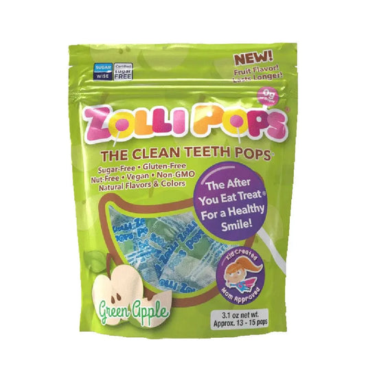 Zollipops Sugar Free Green Apple Flavour Lollipops X15 - Sweet Victory Products Ltd