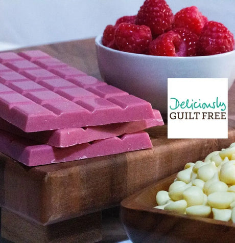Deliciously Guilt Free Raspberry White Chocolate Bar 100g - Sweet Victory Products Ltd