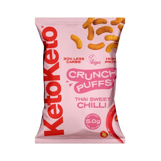 KetoKeto High Protein Vegan Crunch Puffs - Thai Sweet Chilli 80g - Sweet Victory Products Ltd