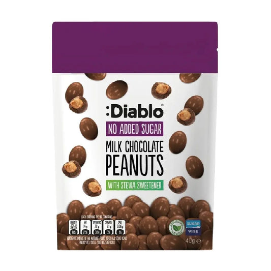 Diablo No Added Sugar Milk Chocolate Peanuts With Stevia - Sweet Victory Products Ltd