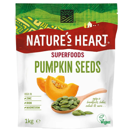 Nature's Heart Gluten Free Pumpkin Seeds 1kg - Sweet Victory Products Ltd