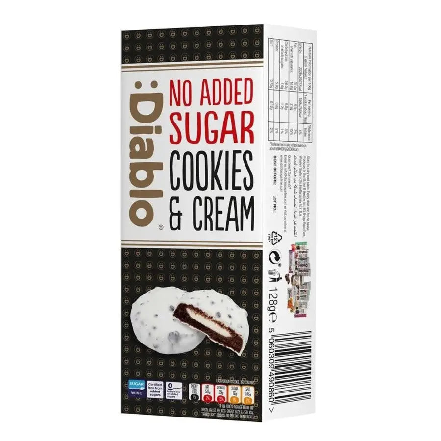 Diablo No Added Sugar Cookies And Cream White - Sweet Victory Products Ltd