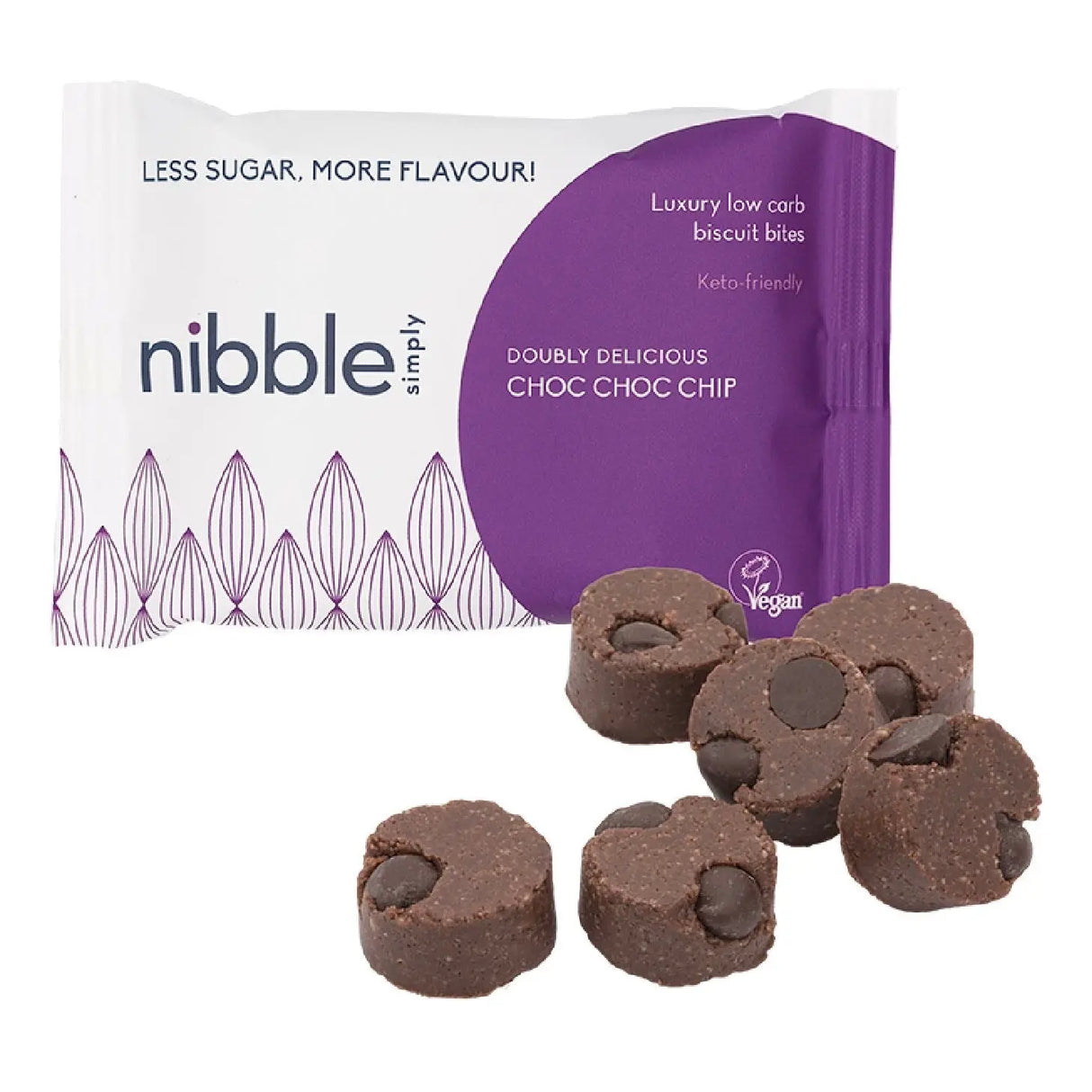 Nibble Simply Doubly Choc Chip Protein Bites 36g - Sweet Victory Products Ltd