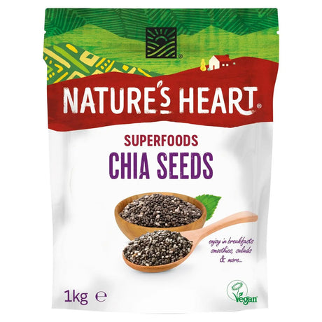 Nature's Heart Organic Gluten Free  Chia Seeds 1kg - Sweet Victory Products Ltd