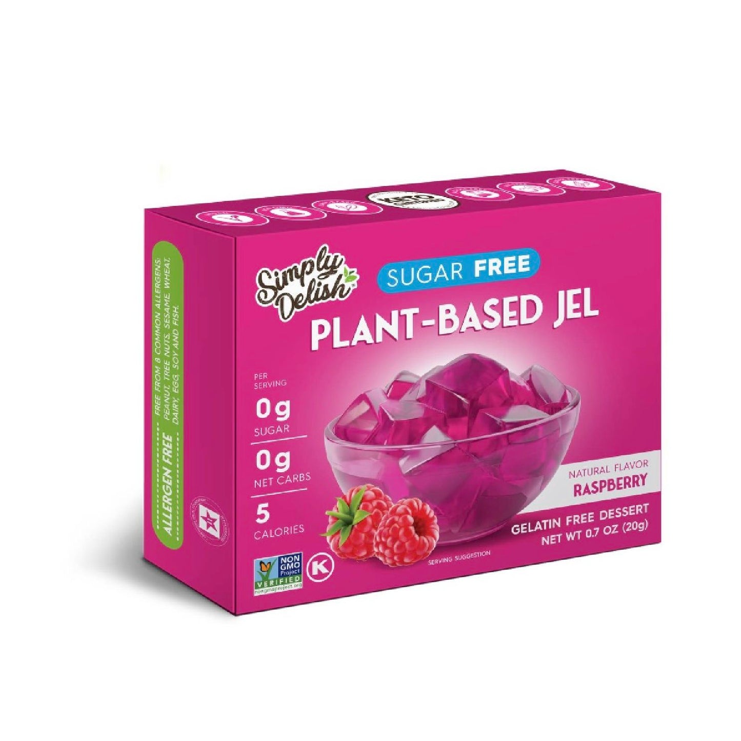 Simply delish Sugar Free Vegan Jelly Dessert Raspberry 44g - Sweet Victory Products Ltd