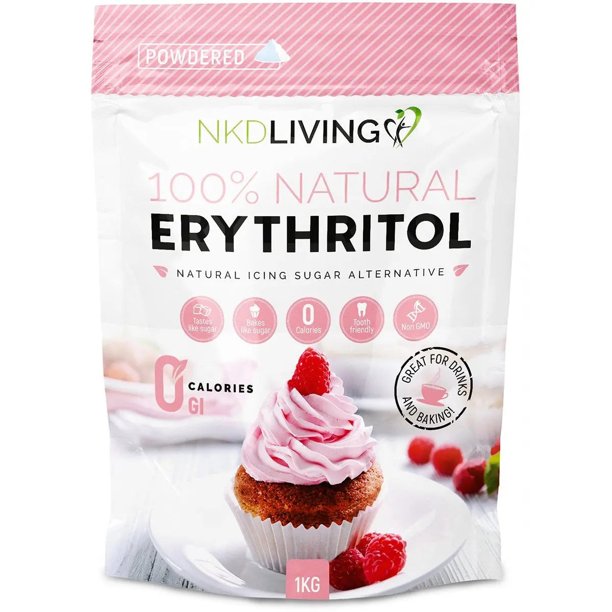 NKD Living Powdered Erythritol Icing Sugar Alternative 1kg - Sweet Victory Products Ltd