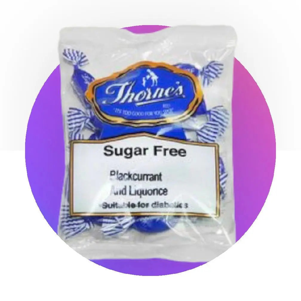 Thornes Sugar Free Sweets Blackcurrant and Liquorice 90g - Sweet Victory Products Ltd
