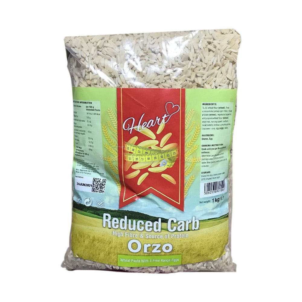 Heart Cafe Low Carb Orzo Pasta Rice Substitute 1kg - Sweet Victory Products Ltd
