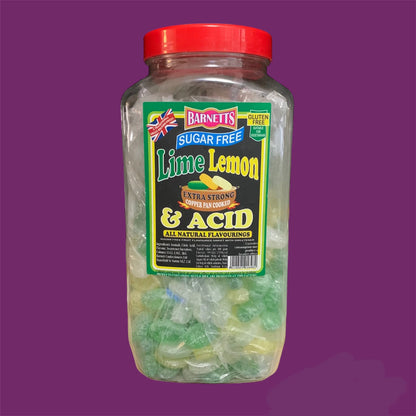 Barnetts Sugar Free Lime Lemon &amp; Acid Sweets 200g - Sweet Victory Products Ltd
