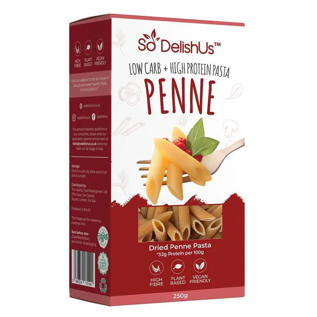 So Delishus Low Carb High Protein Penne Pasta 250g - Sweet Victory Products Ltd
