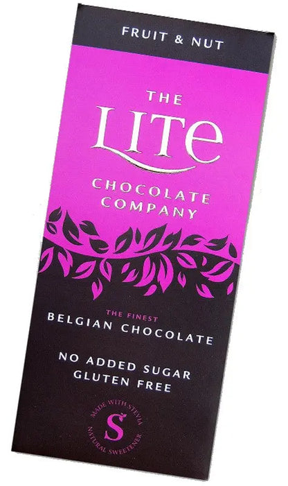 Lite Finest No Added Sugar Fruit and Nut Belgian Chocolate 85g - Sweet Victory Products Ltd
