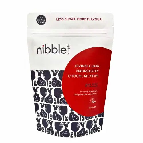 Nibble Simply No Added Sugar Divinely Dark Chocolate Chips 160g - Sweet Victory Products Ltd
