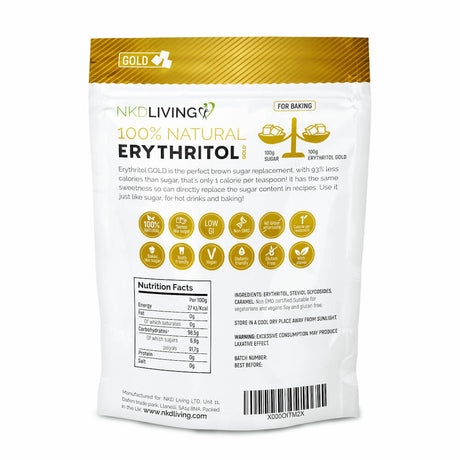 NKD Living Erythritol Gold Brown Sugar Alternative 500g - Sweet Victory Products Ltd