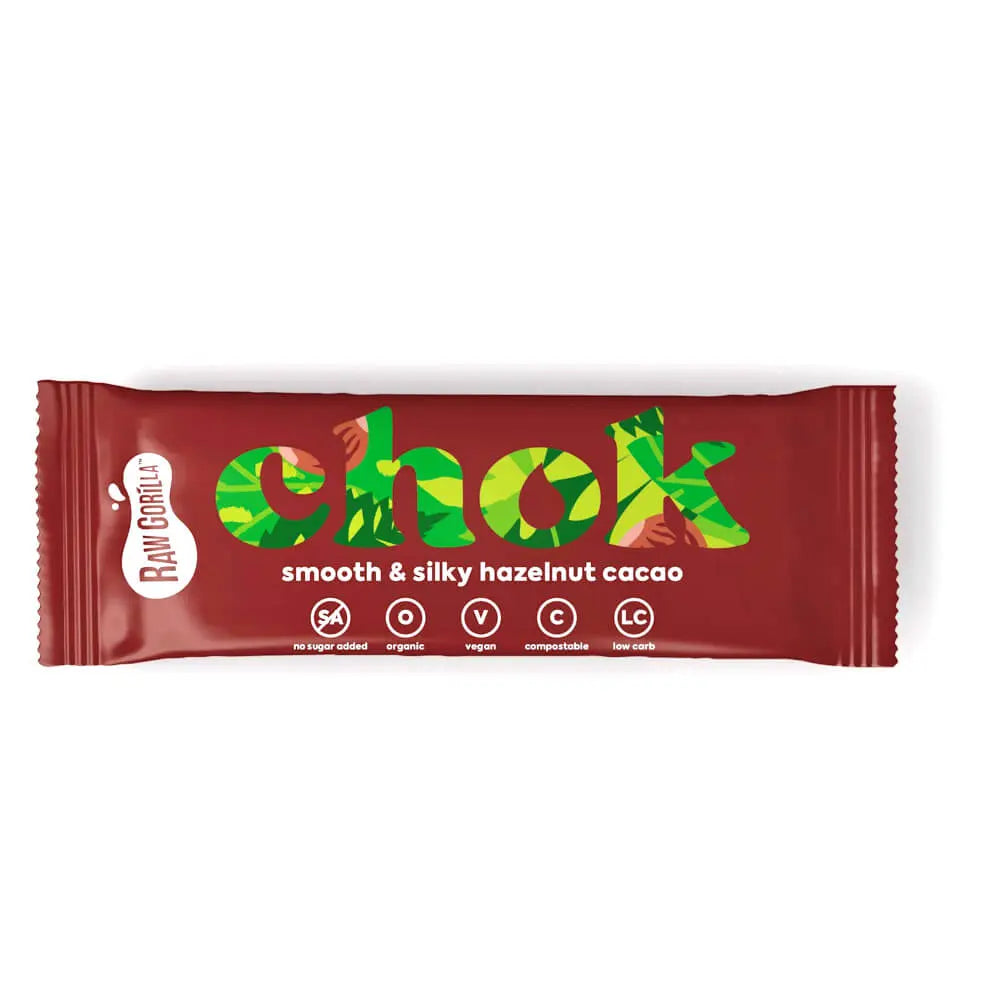 Raw Gorilla Smooth &amp; Silky Hazelnut Chok Chocolate 35g - Sweet Victory Products Ltd