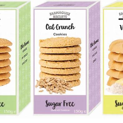 Sugar Free Farmhouse English Oat Crunch Biscuits 150g - Sweet Victory Products Ltd
