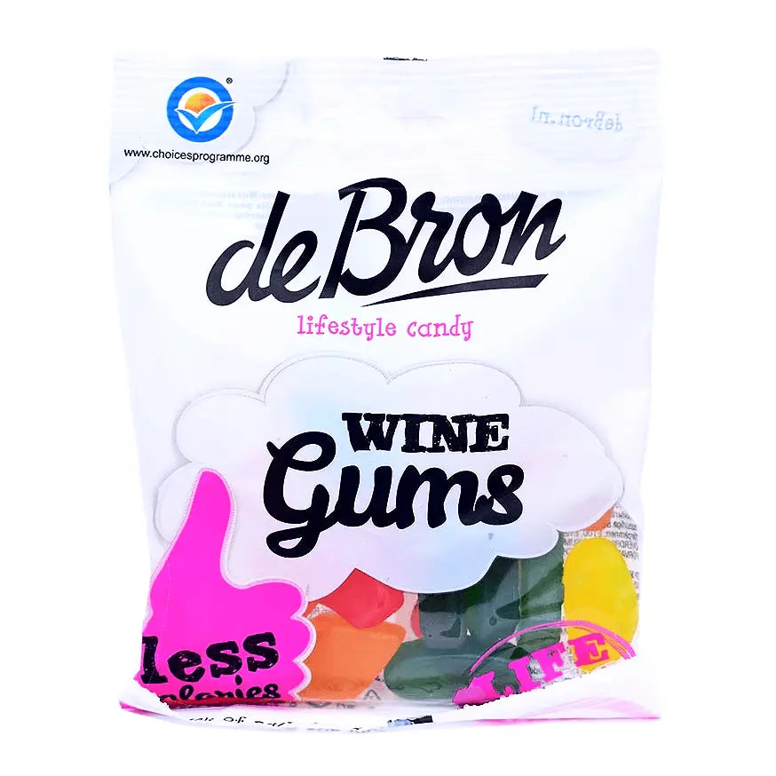 Prepacked de Bron - Sugar Free Wine Gums 100g - Sweet Victory Products Ltd