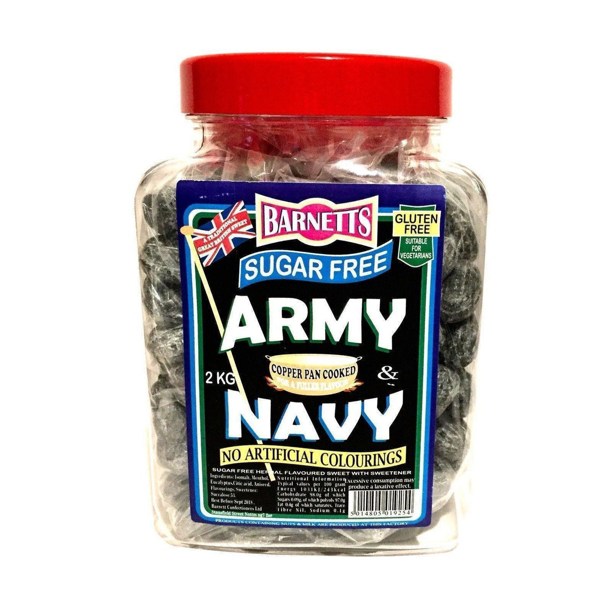 Sugar Free Sweets Army &amp; Navy Throat &amp; Chest Cough Lozenges 200g - Sweet Victory Products Ltd